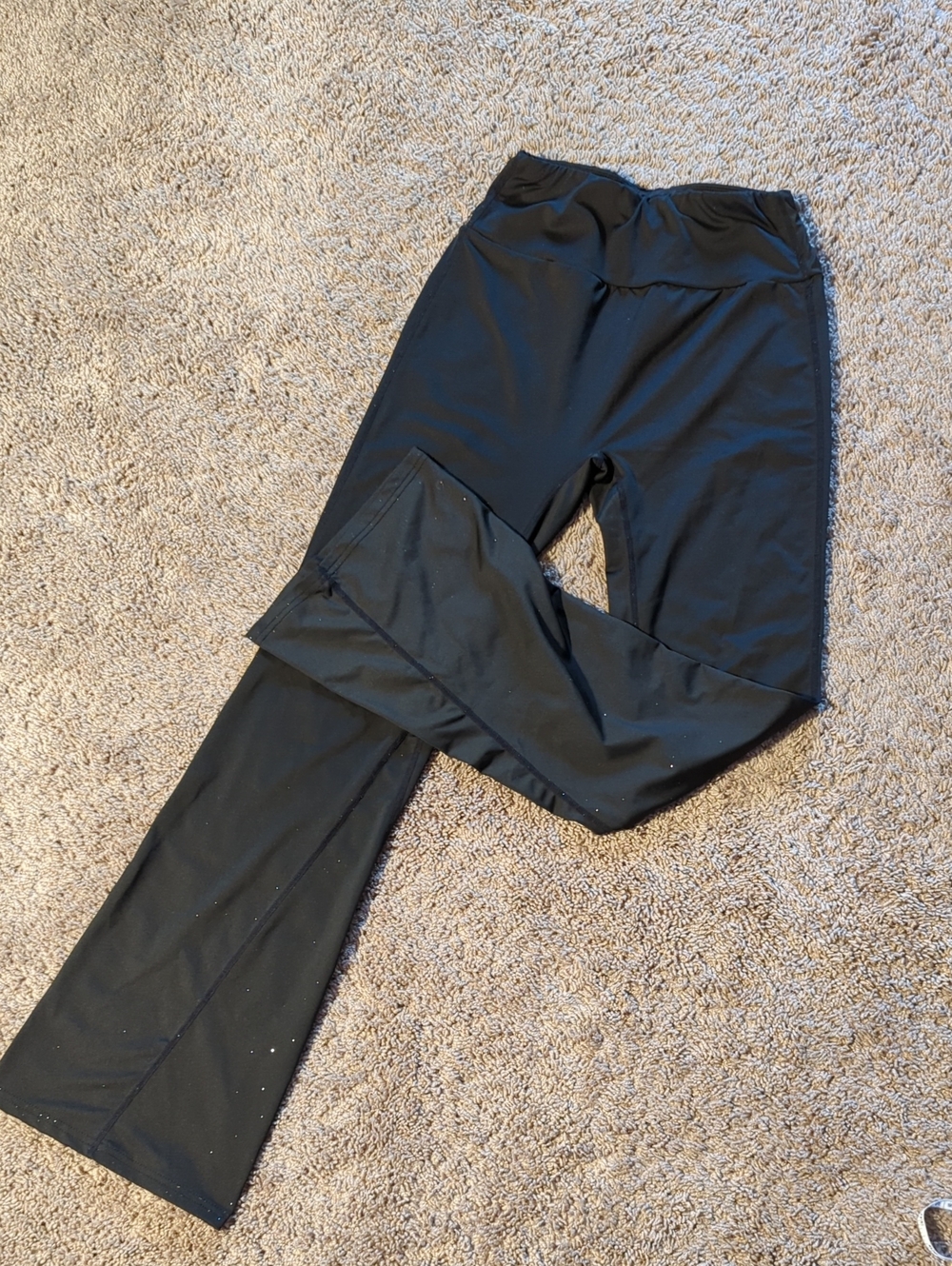 Black High-Waist Athletic Flare Leggings